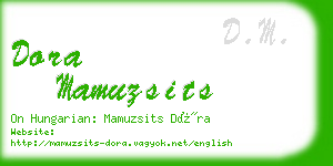 dora mamuzsits business card